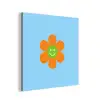 Bloem - Smiley - Kleurrijk aluminium wit klein -3d