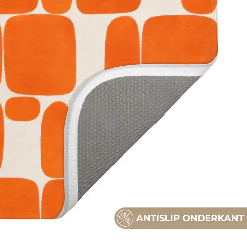 Patroon - Retro - Oranje Badmat klein 997 -USP_AntislipNL