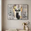 Abstract - Hert - Gewei - Goud Textielframe zwart klein -sfeer2