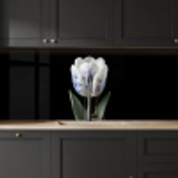 Tulp - Patroon - Blauw keuken achterwand 2 middel -sfeer1