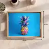 Ananas - Blauw - Tropisch - Vrolijk Dienblad Rechthoek middel -USP_Formaat