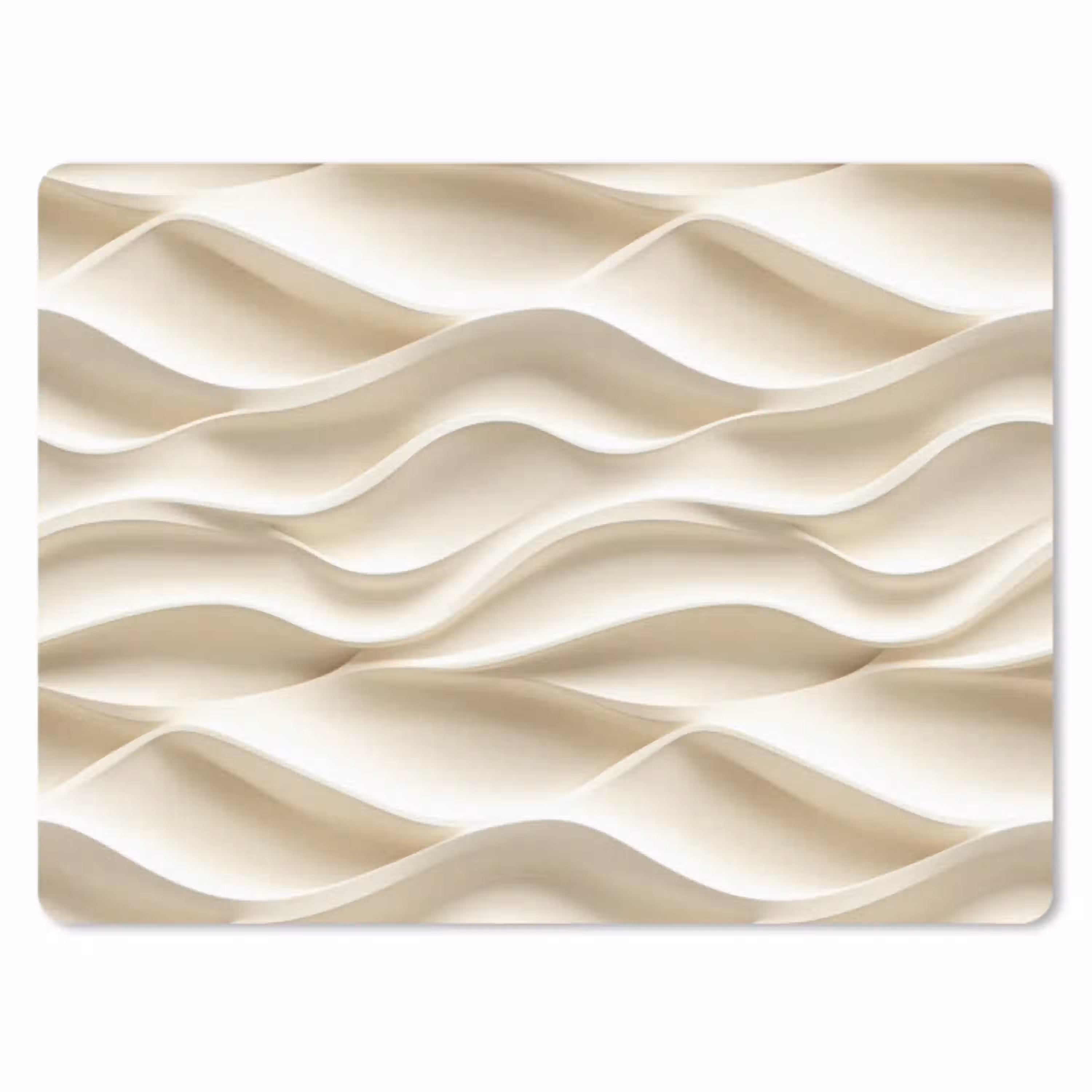 Lijnen - Golvend - Crème muismat rubber klein 262 -3d