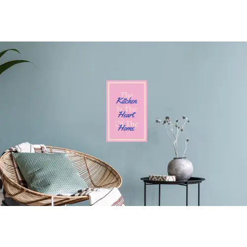 Tekst - Blauw - Keuken - Kader Muursticker klein -plant