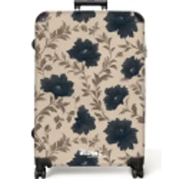 Motief - Bloemen - Zwart - Beige NBS - Large koffer - Volwassenen Unisex groot -zzzzzzzzkaufland2