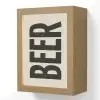 Beer - Vintage - Zwart - Beige Light Box met kabel (Wandlamp) klein -3d