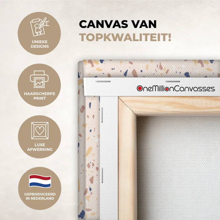 Terrazzo -  Patroon - Kleurrijk - Indigo canvas 2cm xxl 828 -sfeer2