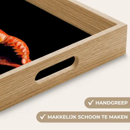 Kreeft - Oranje - Zwart - Opvallend Dienblad Rechthoek middel -USP_HandgreepNL
