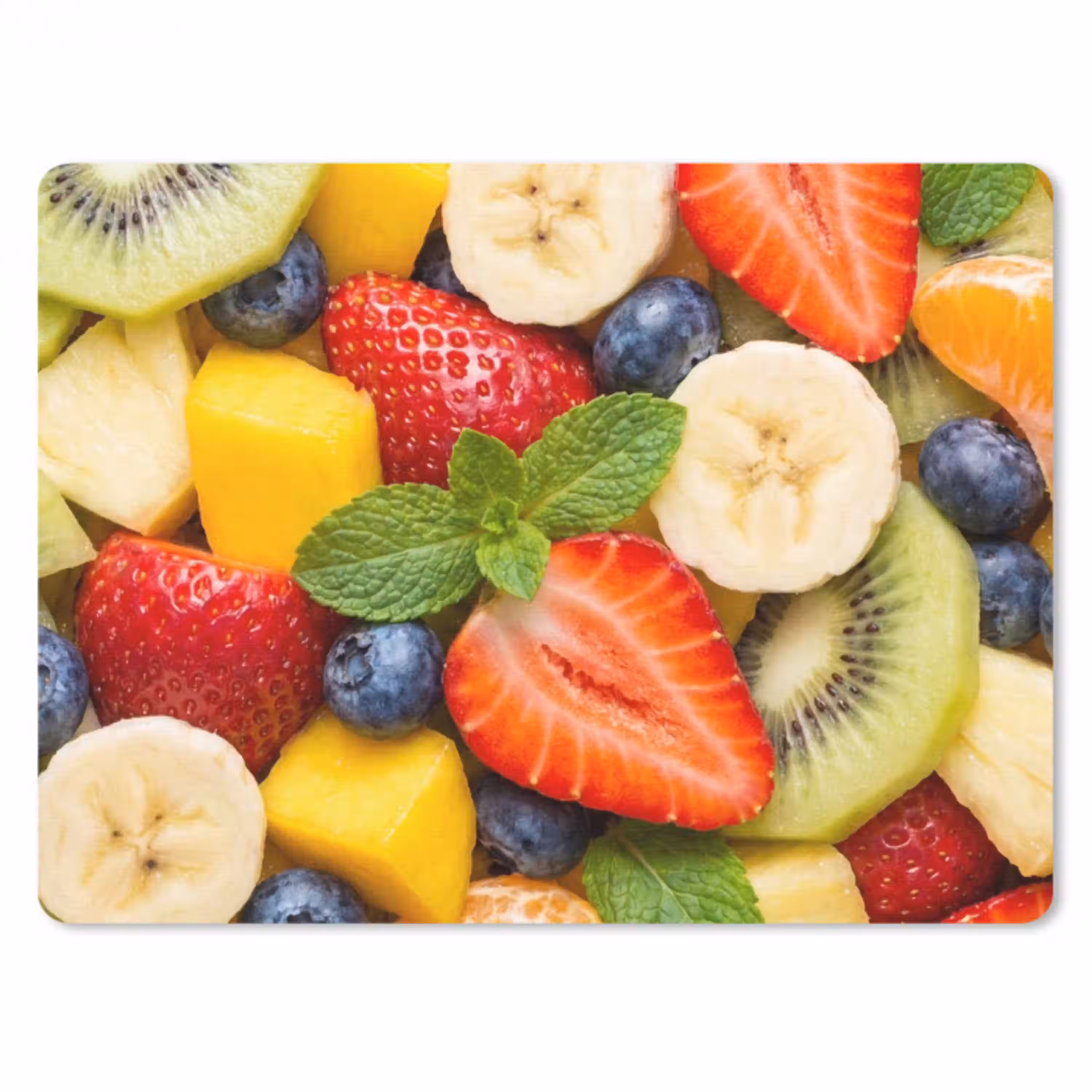 Fruit - Plakjes - Eten - Kleurrijk muismat rubber klein -3d