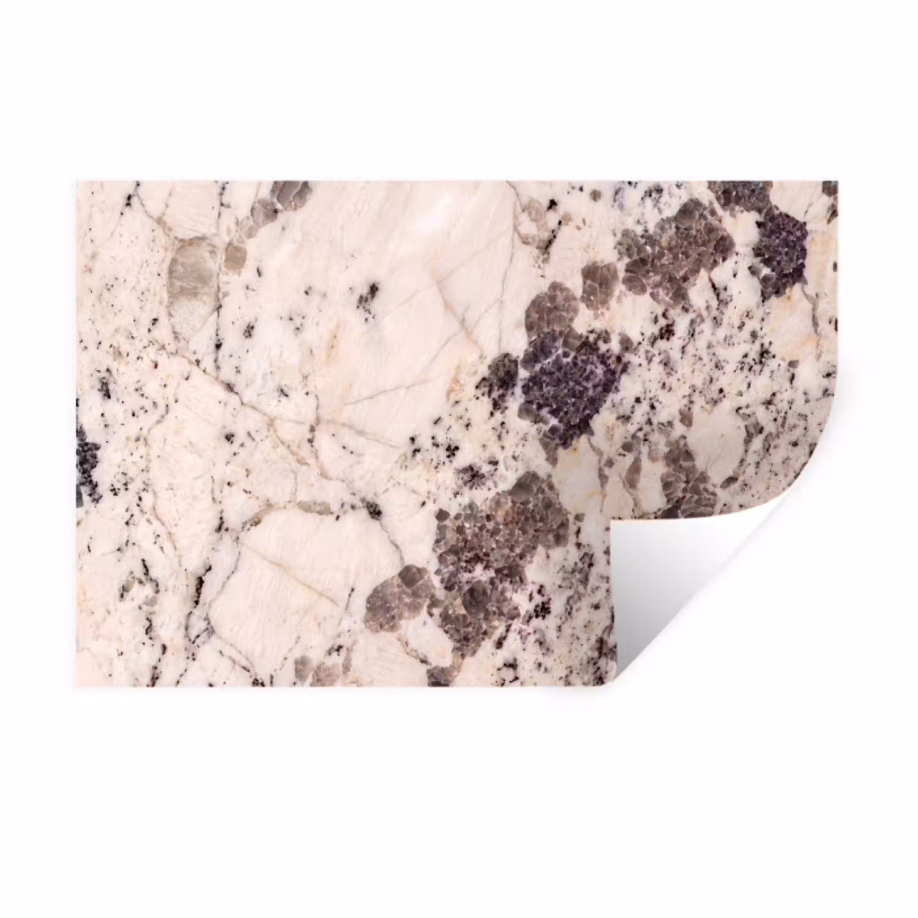 Natuursteen - Patroon - Abstract - Beige - Grijs Muursticker klein -3d