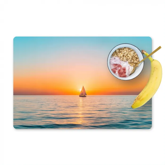 Zee - Zeilboot - Zonsondergang Placemat vinyl groot -zzzproduct_Kitchenyeah-website