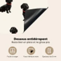 Hond - Patroon - Zwart Inductie beschermer vinyl 3mm middel 274 -usfeer4_FR