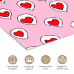 Hartjes - Patroon - Rood poster papier klein 62 -tcloseup_DE