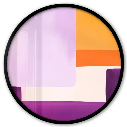 Vlakken - Abstract - Rechthoekig - Oranje Fotolijst rond zonder passe partout klein -3d