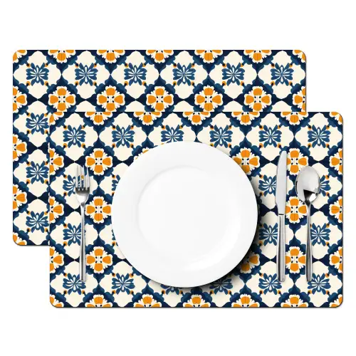 Klassiek - Geometrisch - Blauw Placemat vinyl groot 368 -zzsfeer2_Kitchenyeah-website