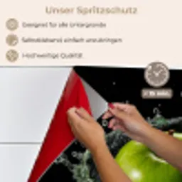 Appel - Groen - Fruit - Water - Zwart keuken achterwand spatscherm klein -spatscherm_DE