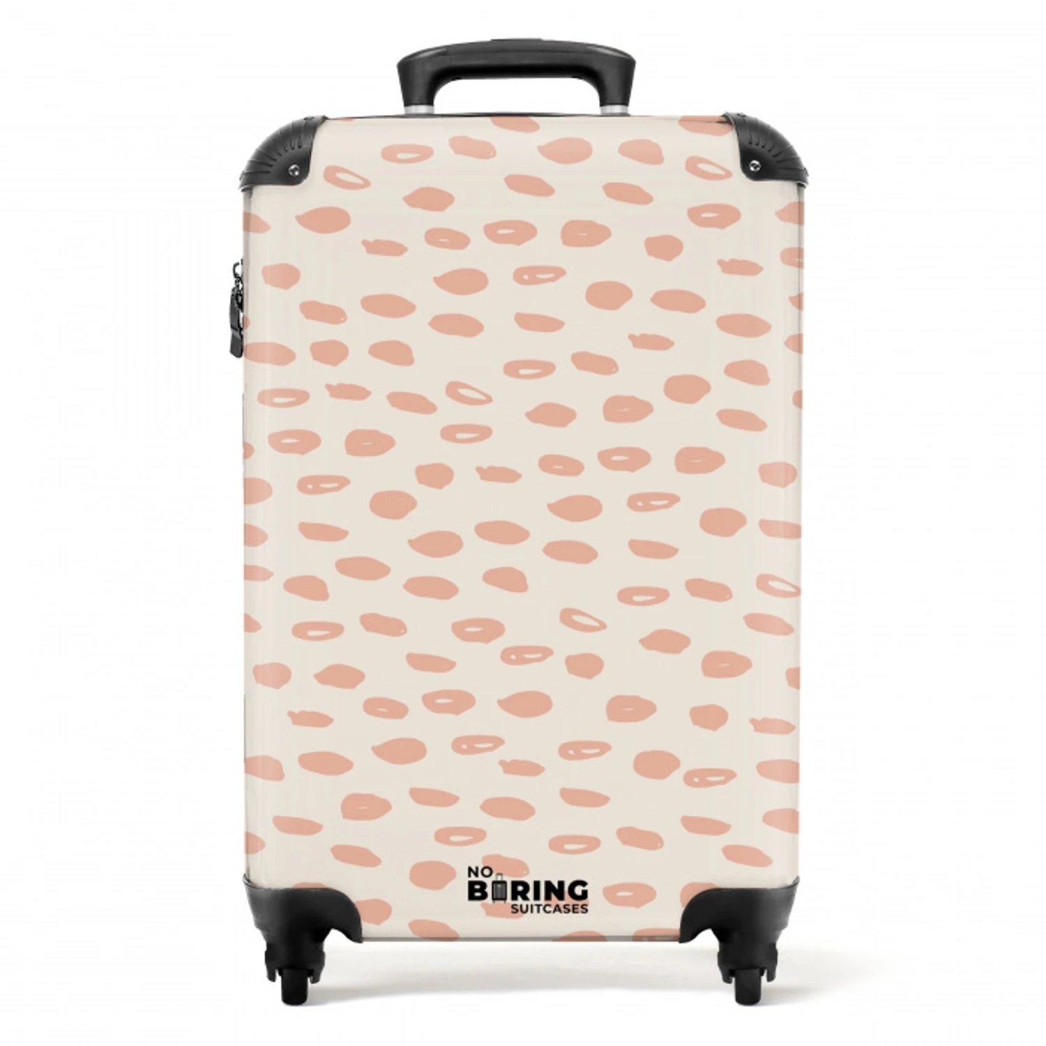 Zalmroze vlekken op crèmekleur NBS - Handbagage koffer - Volwassenen Unisex middel -productfoto_recht