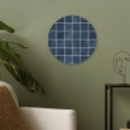 Tegel - Modern - Blauw Akoestische PET Vilt - Rond klein 838 -sfeer2