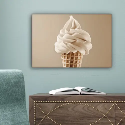 IJs - Softijs - Romig - Hoorntje - Beige canvas 2cm klein -sfeer4