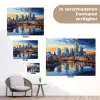 Zonsondergang Frankfurt - Stad - Skyline - Water tuinposter los doek klein -Xsfeer9_DE