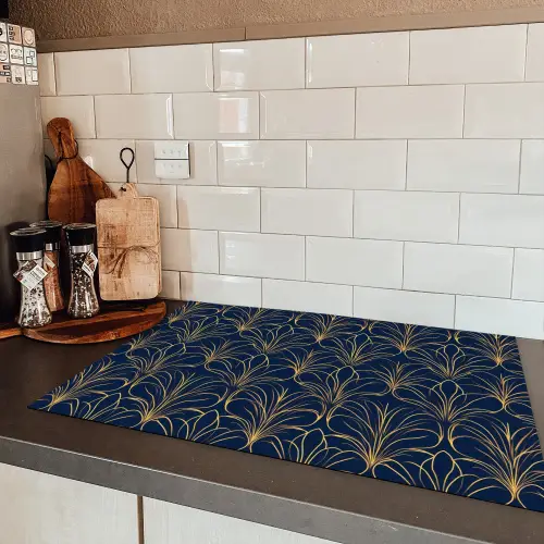 Deco - Waaier - Blauw Inductie beschermer vinyl 3mm klein 276 -sfeer3