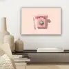Draaischijftelefoon - Retro - Roze canvas 2cm klein -sfeer6