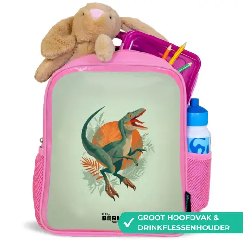 Dier - Dino - Natuur Kinderrugzak - Roze middel -inhoud_NL