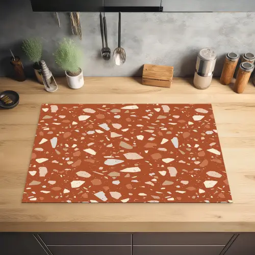 Terrazzo - Patroon - Klei Inductie beschermer vinyl 3mm klein 276 -sfeer5