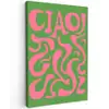 Abstract - Roze - Ciao - Vormen Tuinposter op houten frame 2 cm dik klein -3d