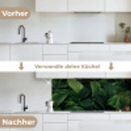 Natuur - Tropisch - Bladeren - Groen keuken achterwand 2 middel -voor-na_DE