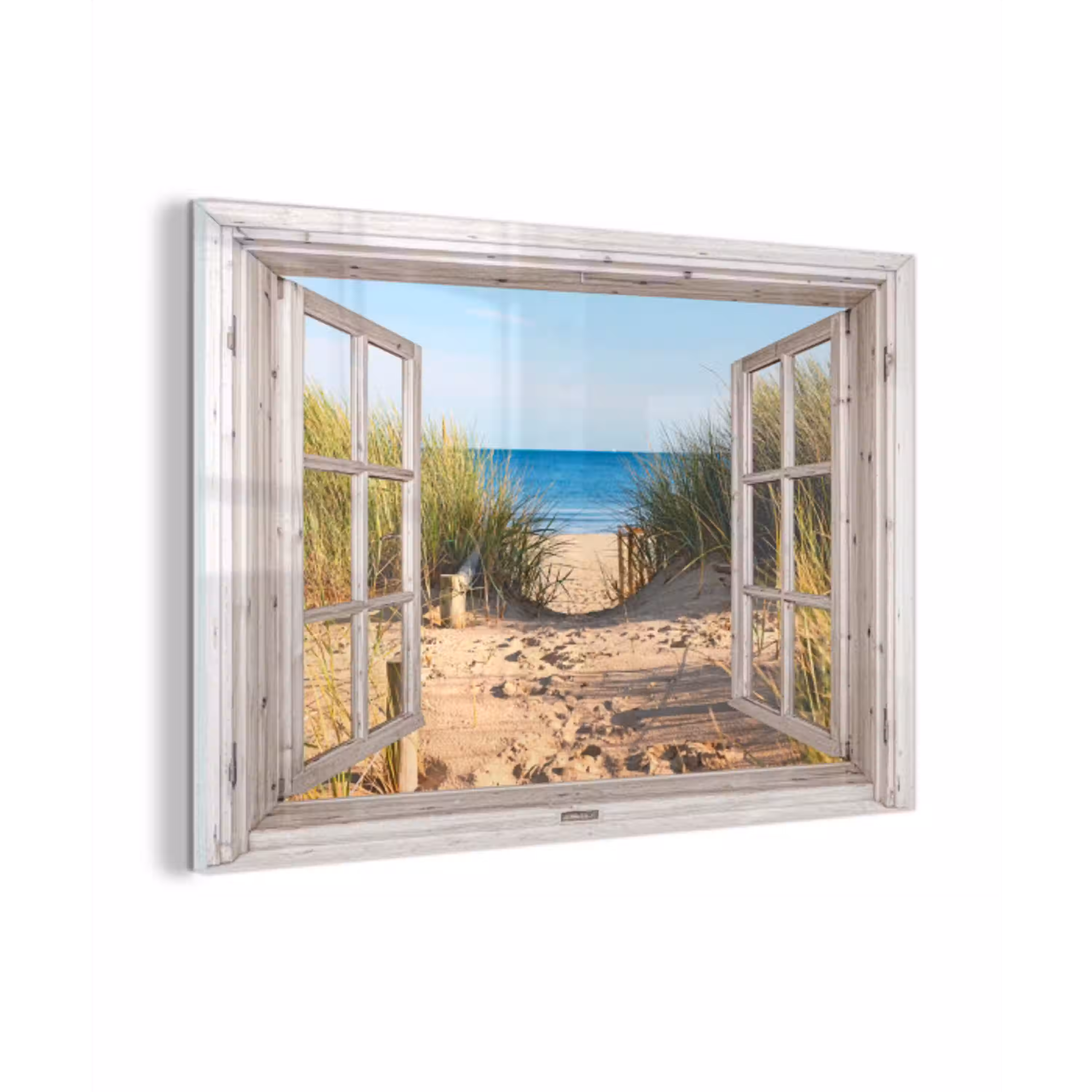 Doorkijk - Strand - Zee - Duinen - Zand - Water - Helmgras plexiglas 5mm klein -z3d