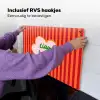 Ciao bella - Tekstwolk - Strepen - Oranje Inductie beschemer met haakjes klein -ky-ophangen-nl