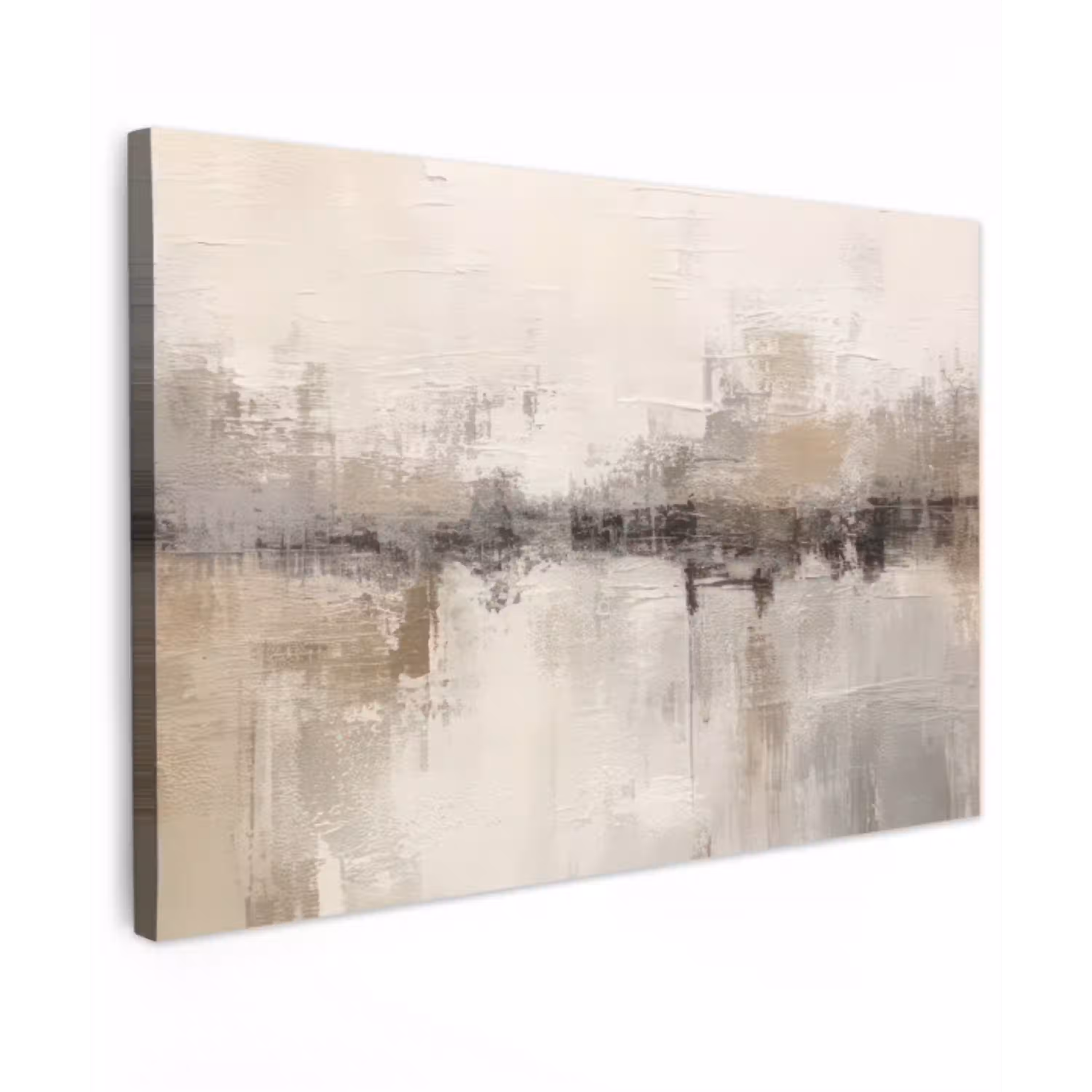 Moderne kunst - Abstract - Beige canvas 2cm klein -z3d