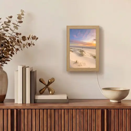 Duinen - Strand - Zonsondergang - Natuur - Zomer Light Box met kabel (Tafellamp) klein -sfeer2