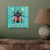 Kever - Bloemmotieven - Turquoise - Bladeren plexiglas 5mm klein -sfeer3