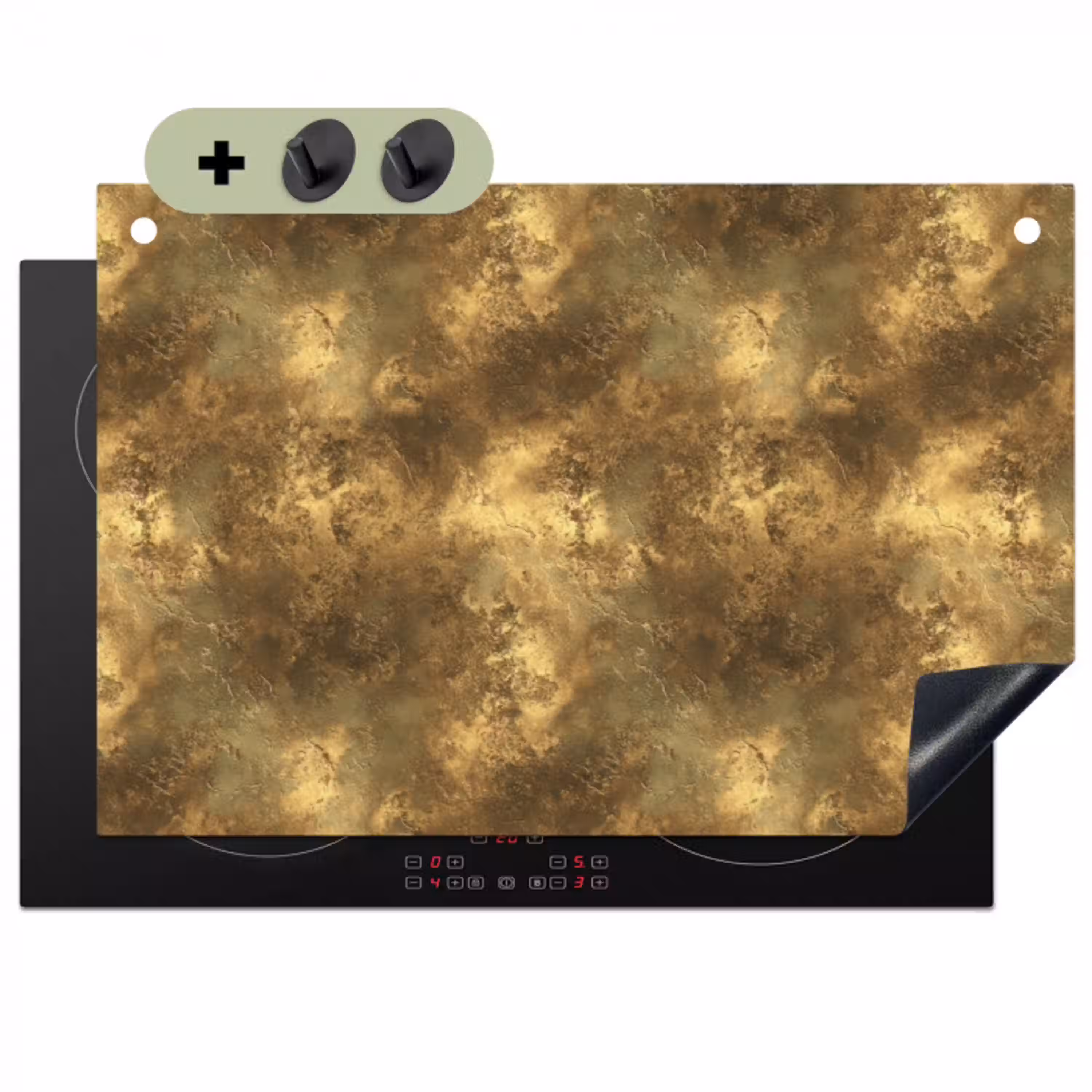 Antiek - Metaallook - Goud Inductie beschemer met haakjes klein 777 -3d