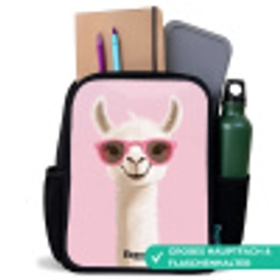 Lama - Wit - Zonnebril - Wimpers Rugzak - Zwart middel -inhoud_DE