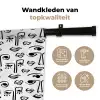 Gezicht - Zwart - Lijnen - Artistiek Wandkleed katoen klein 269 -sfeer2
