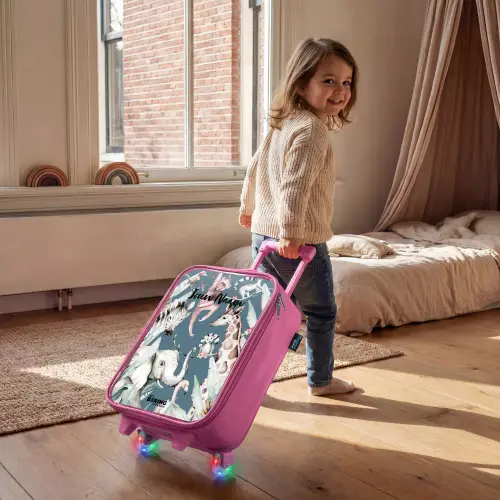 Jungle Dierenfeest Kinderkoffer - Roze klein -sfeer1