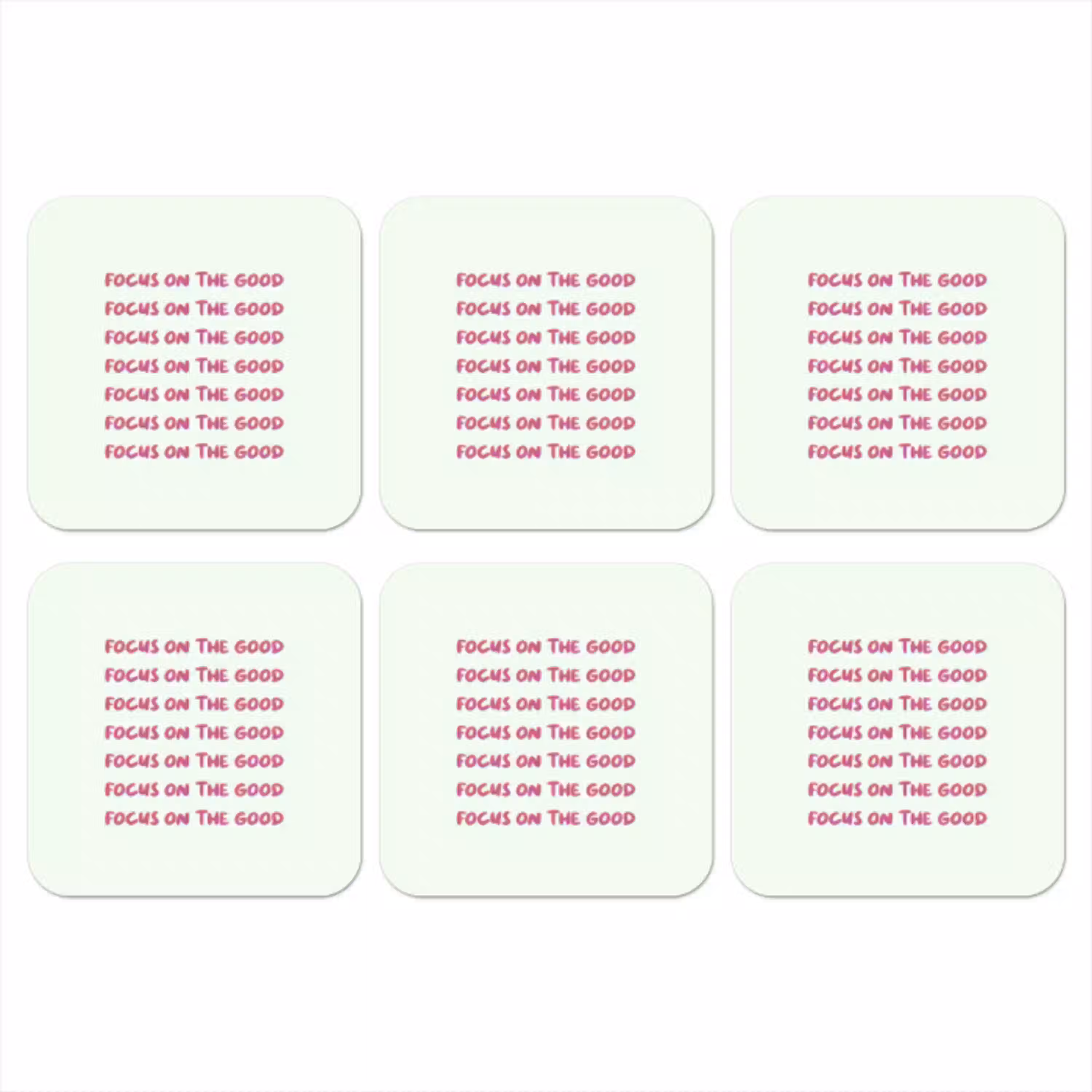 Focus on the good - Roze onderzetter kurk middel -3d