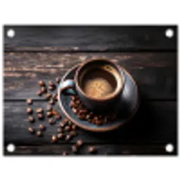 Kop - Koffie - Hout - Bonen tuinposter los doek klein -3d