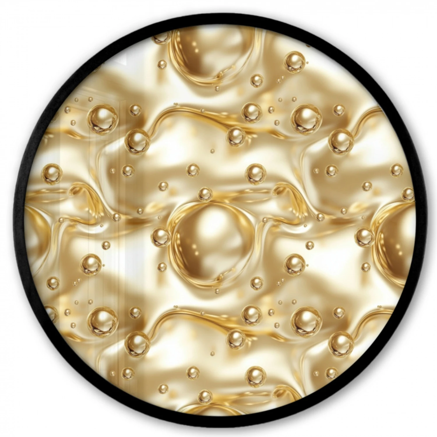 Vloeibaar - Druppels - Goud Fotolijst rond zonder passe partout klein 856 -3d