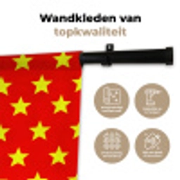 Ster - Patroon - Geel Wandkleed katoen klein 269 -sfeer2