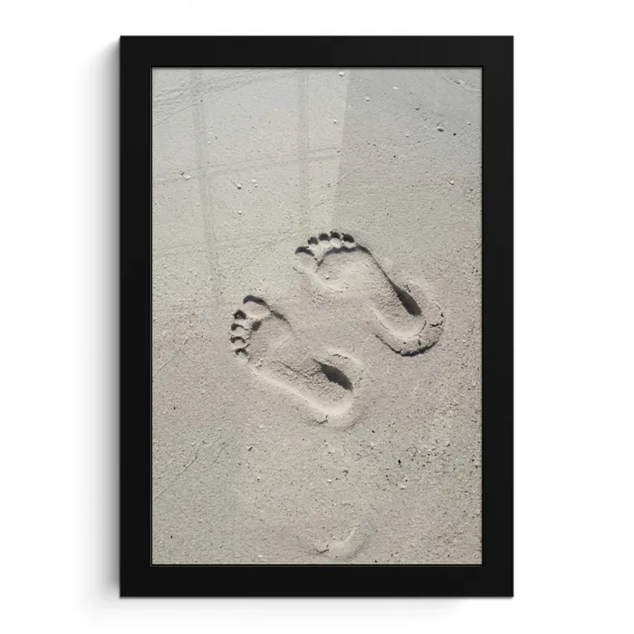 Voeten - Zand - Zee fotolijst zwart zonder passe partout klein -3d