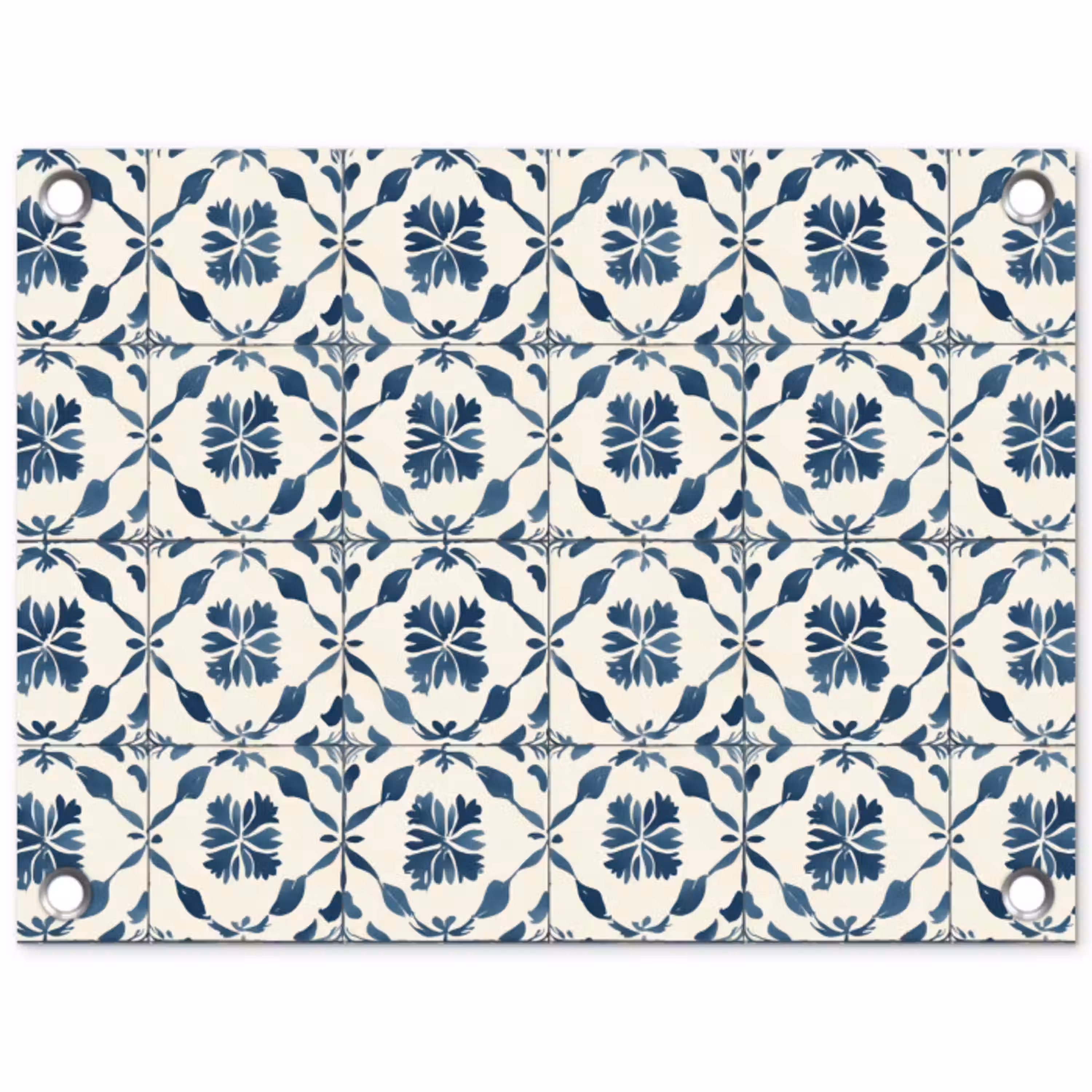 Grafisch - Tegel - Blauw tuinposter los doek klein 239 -3d