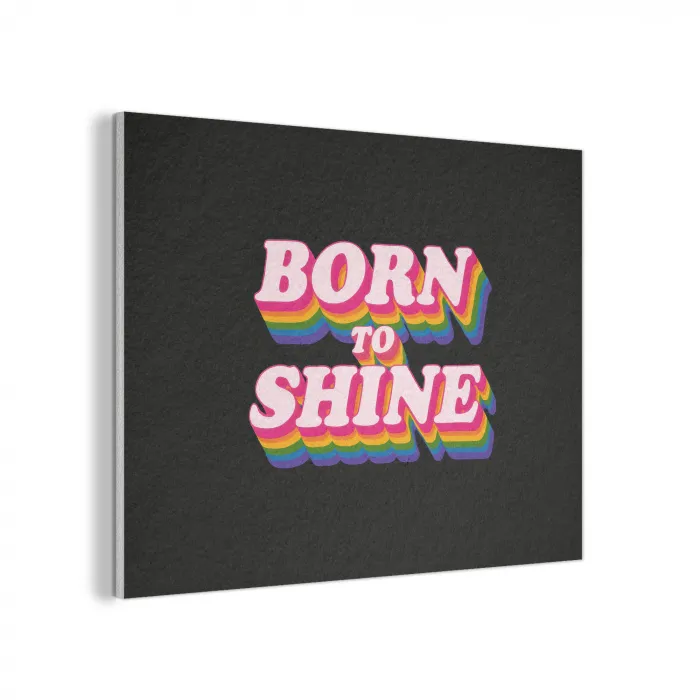 Quote - Regenboog - Roze - Zwart PET vilt klein -3d