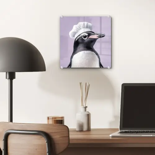 Pinguïn - Koksmuts - Lief - Paars plexiglas 5mm klein -sfeer6