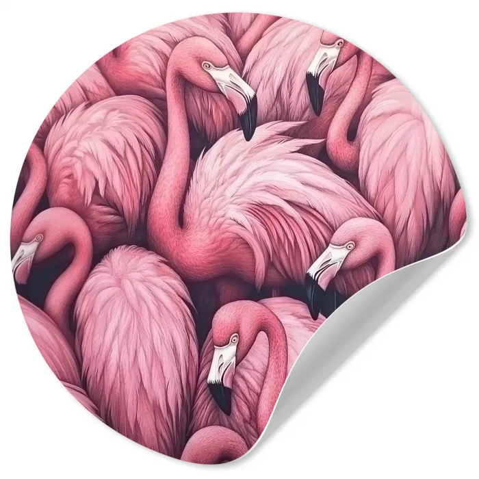 Flamingo - Roze - Dieren Wandcirkel behangsticker klein -3d