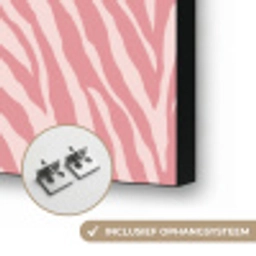 Zebra - Print - Roze Textielframe zwart klein 947 -USP_ophangsysteemNL