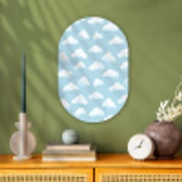 Wolken - Illustratie - Blauw Wandcirkel Ovaal Forex klein 630 -sfeer2