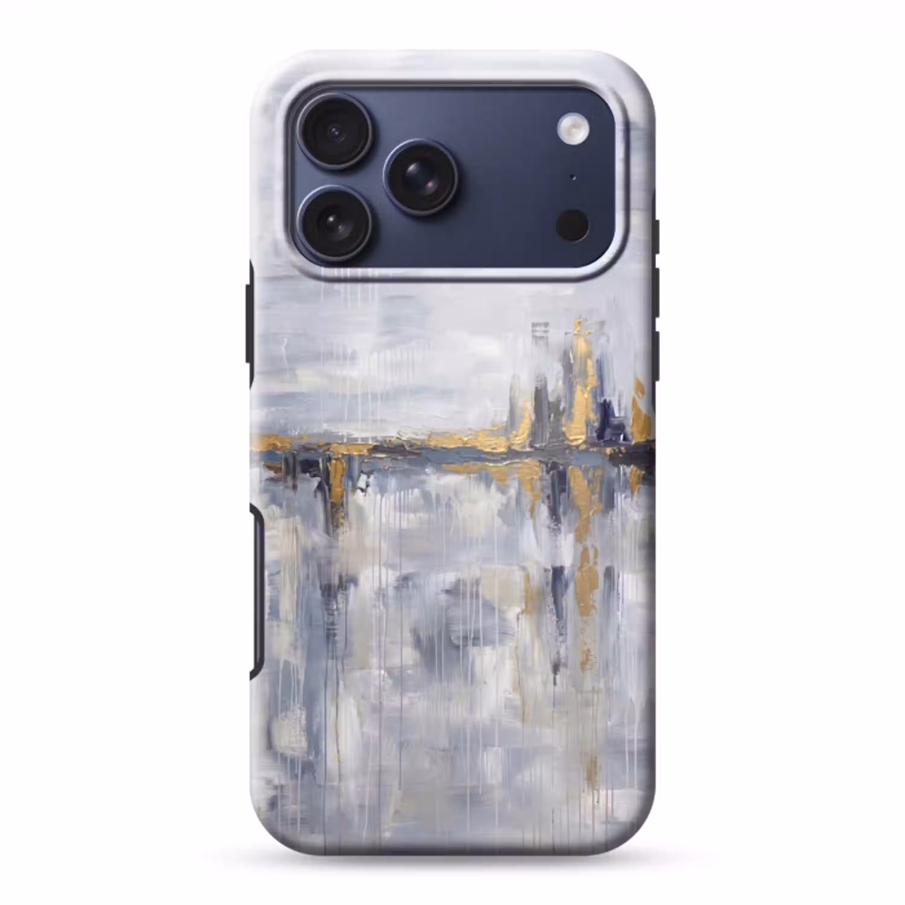 Abstract - Structuur - Goud - Grijs - Modern Toughcase MagSafe Apple iPhone 17 Pro Max klein -3d